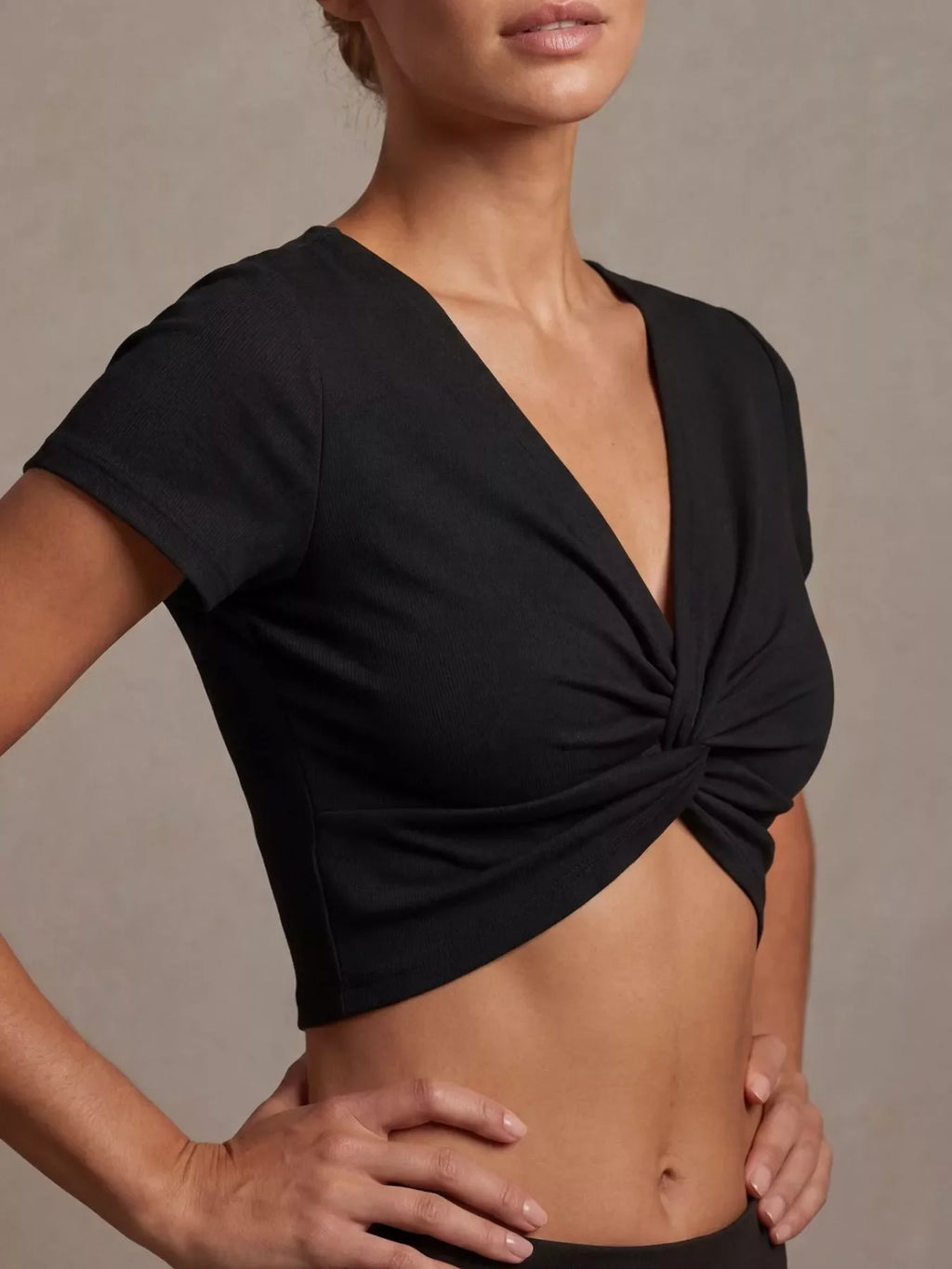 Twist-Front Cropped Top