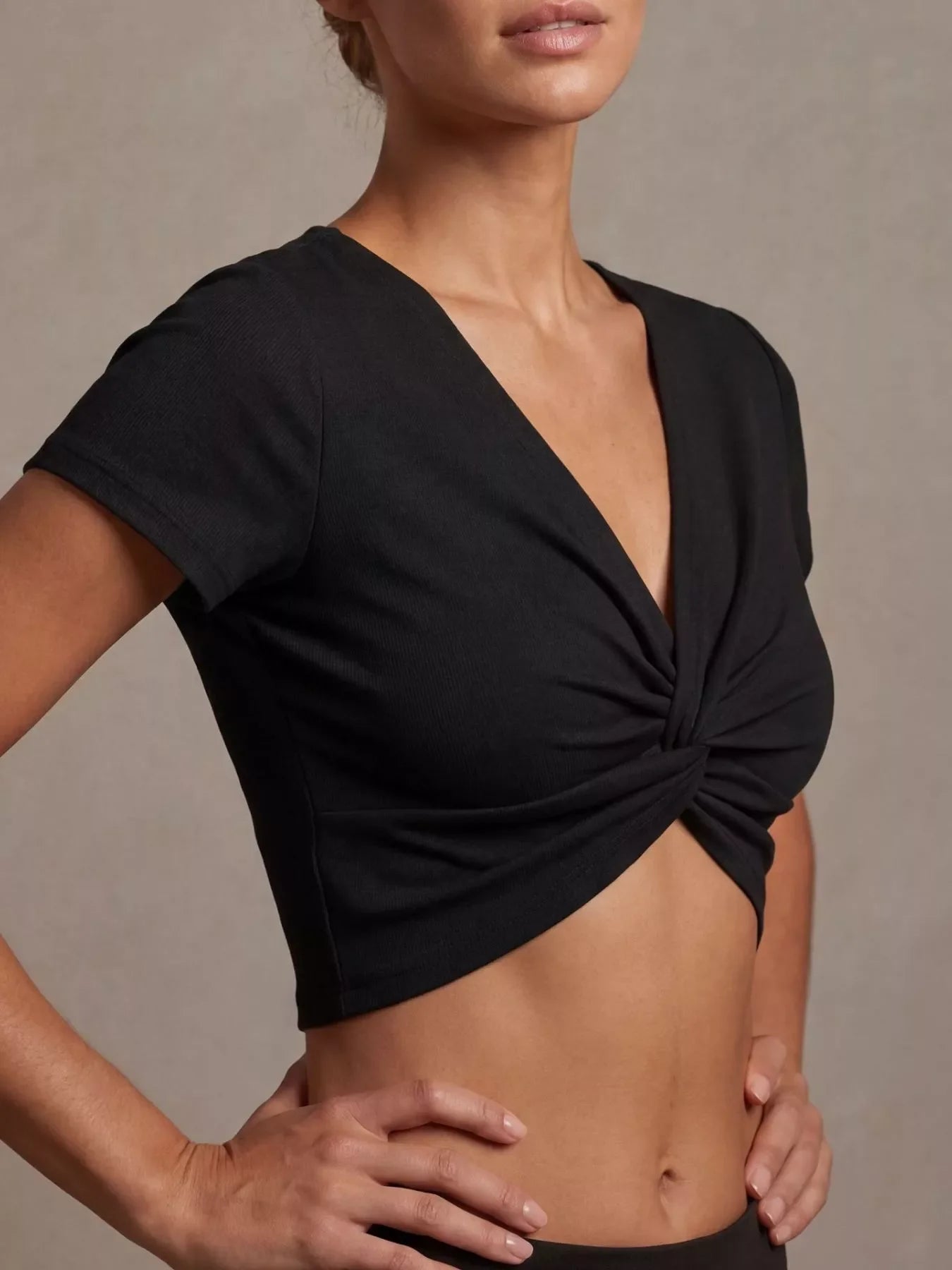 Twist-Front Cropped Top