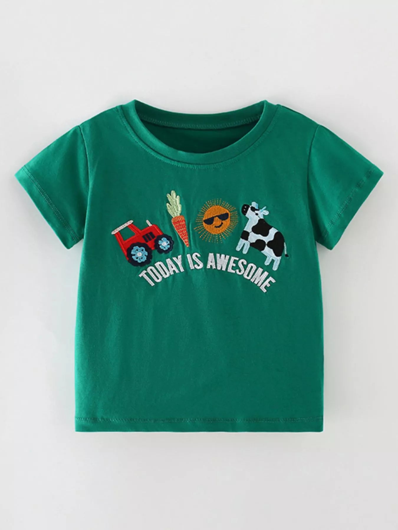 Children's Embroidered Short Sleeve T-Shirt