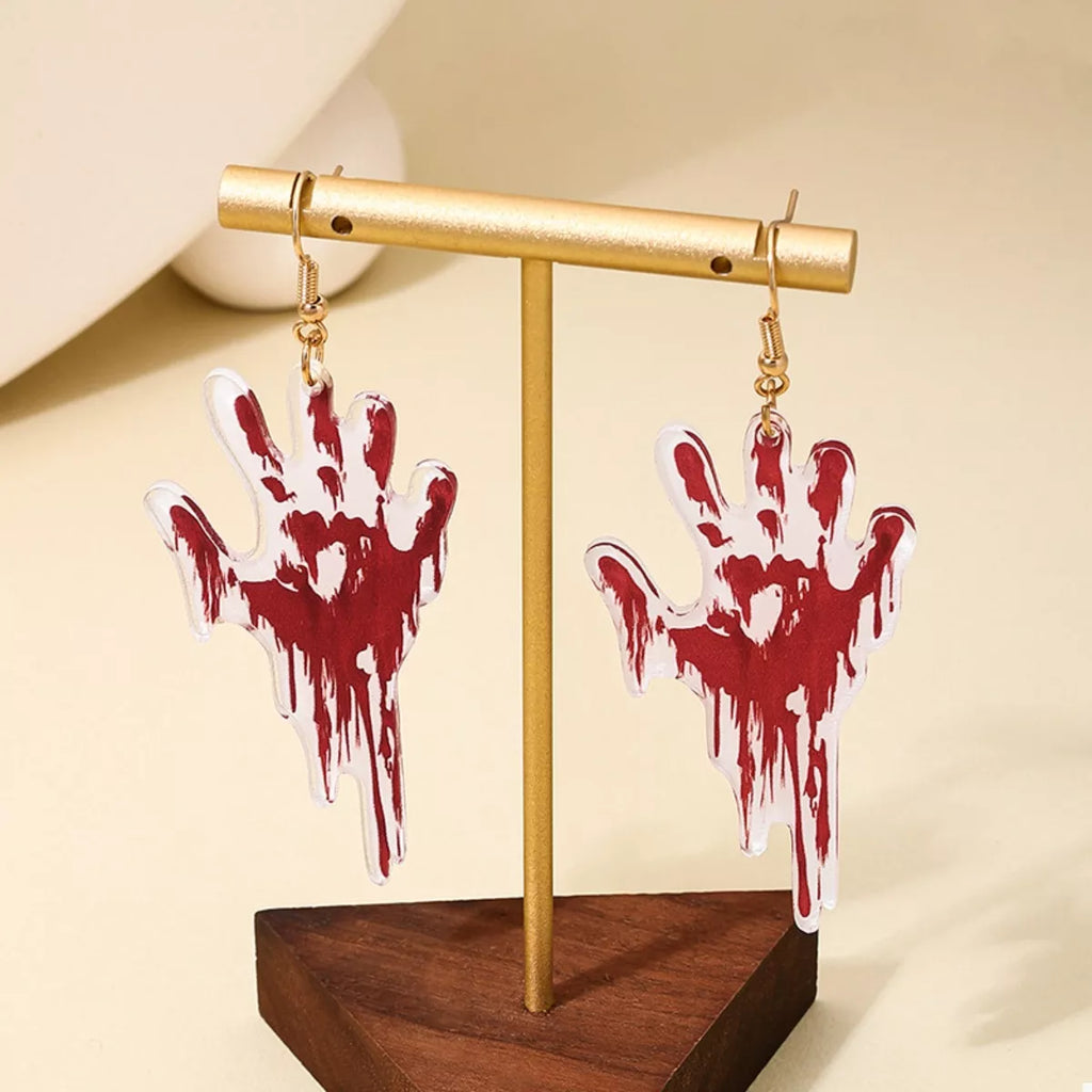 Halloween Bloody Hand Dangle Earrings