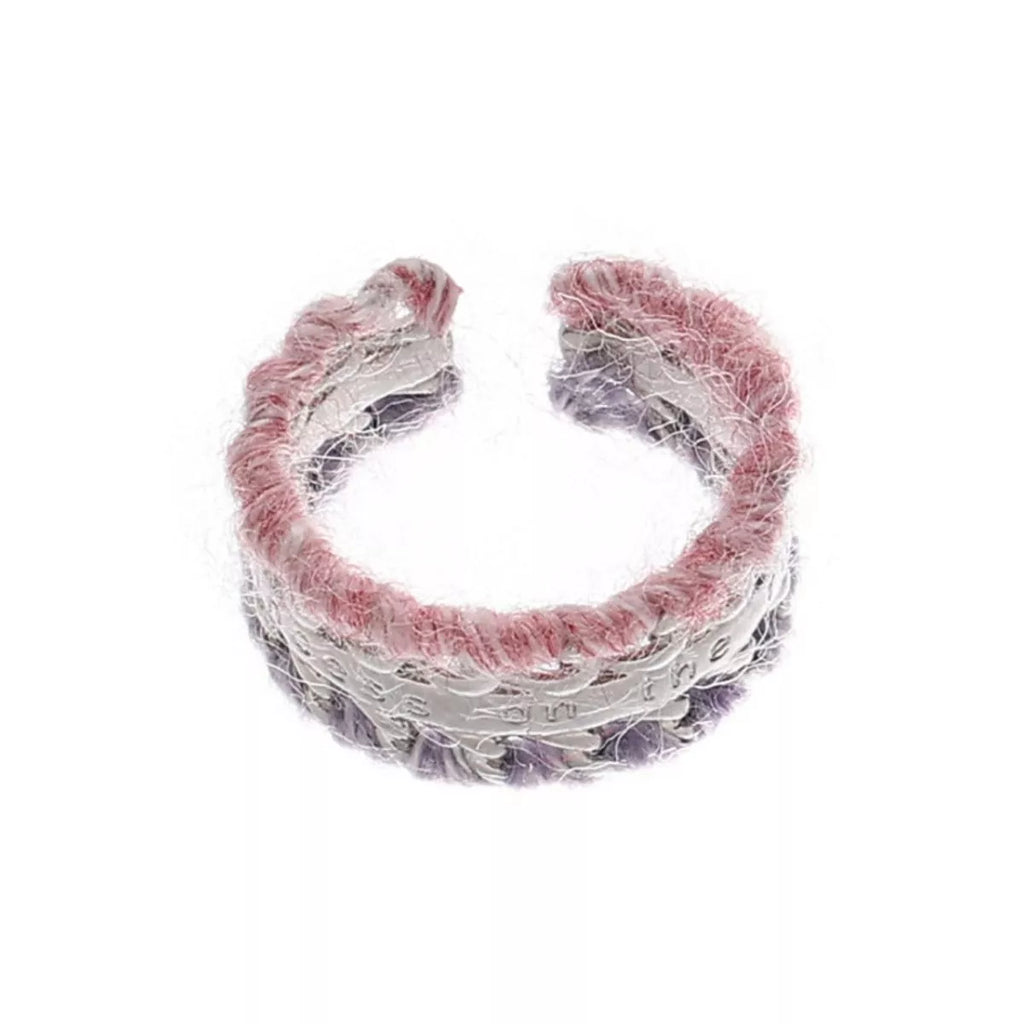 Brass Yarn-Wrapped Open Ring