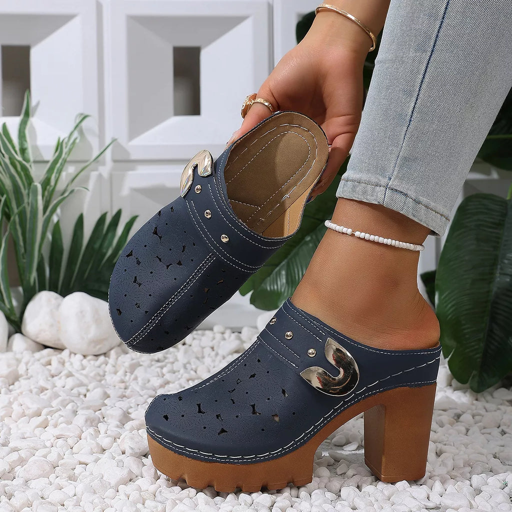 Round Toe Block Heels Sandals
