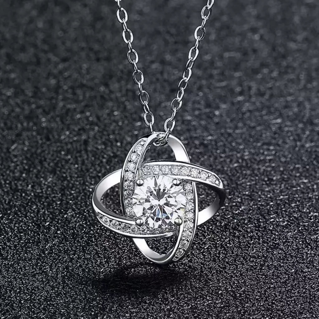 1 Carat Moissanite 925 Sterling Silver Pendant Necklace