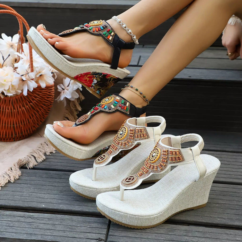 Toe Post Wedge Sandals