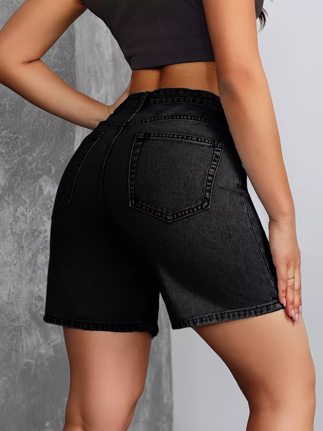 High-Waisted Denim Shorts