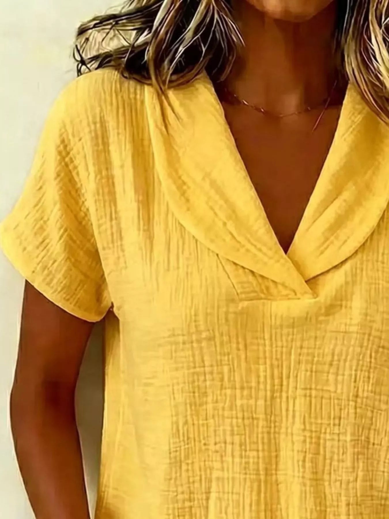 Full Size Casual Short Sleeve Textured Blouse Plus Size