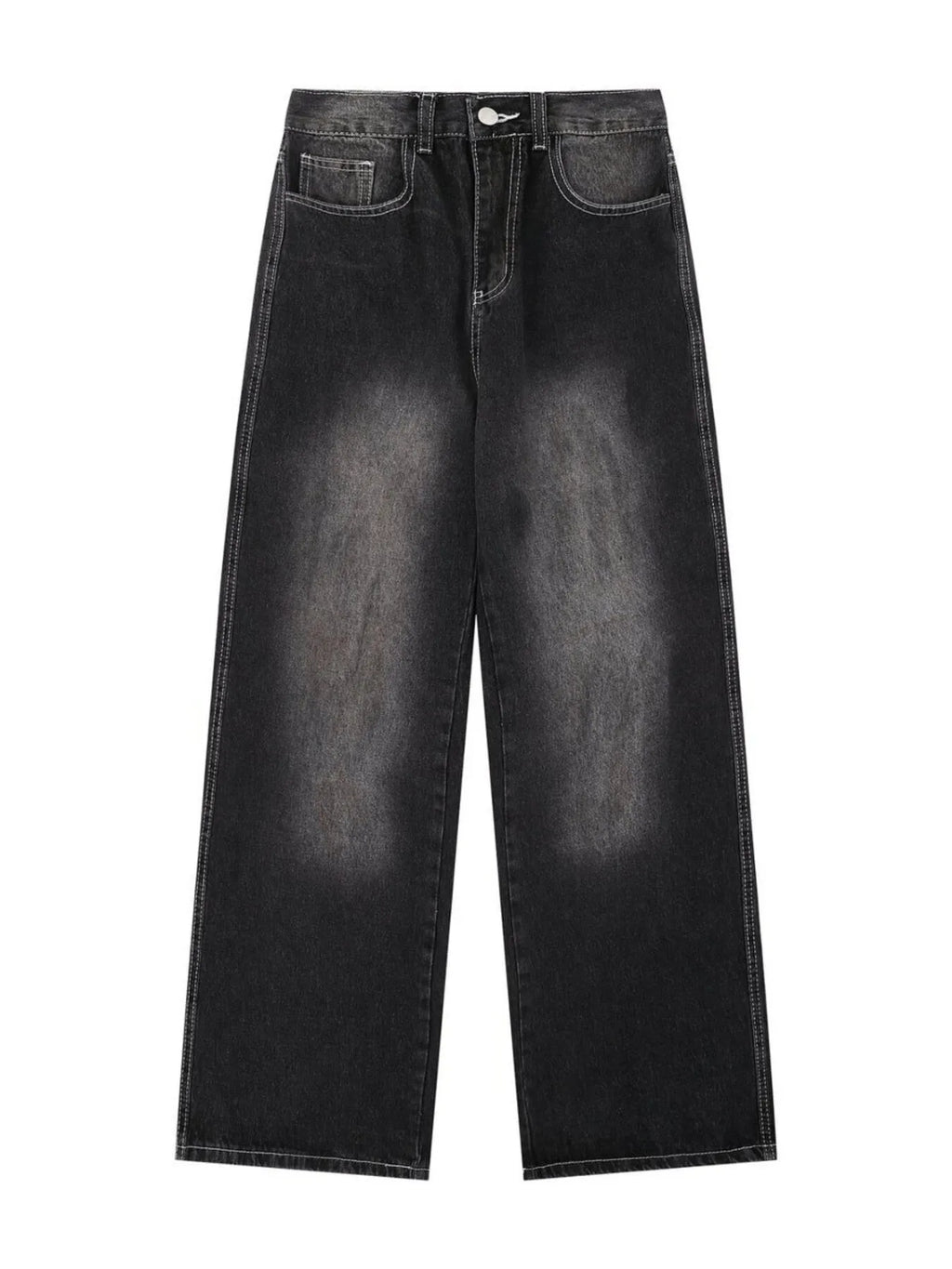 Men's Vintage Washed Wide Leg Denim Jeans