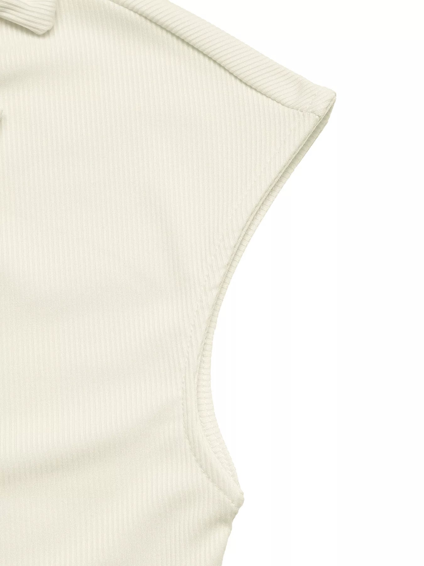 Ribbed Knit Bow Decor V-Neck T-Shirt