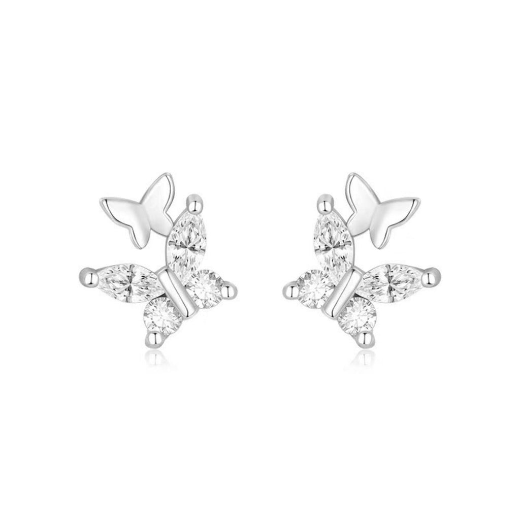 925 Sterling Silver Butterfly Stud Earrings