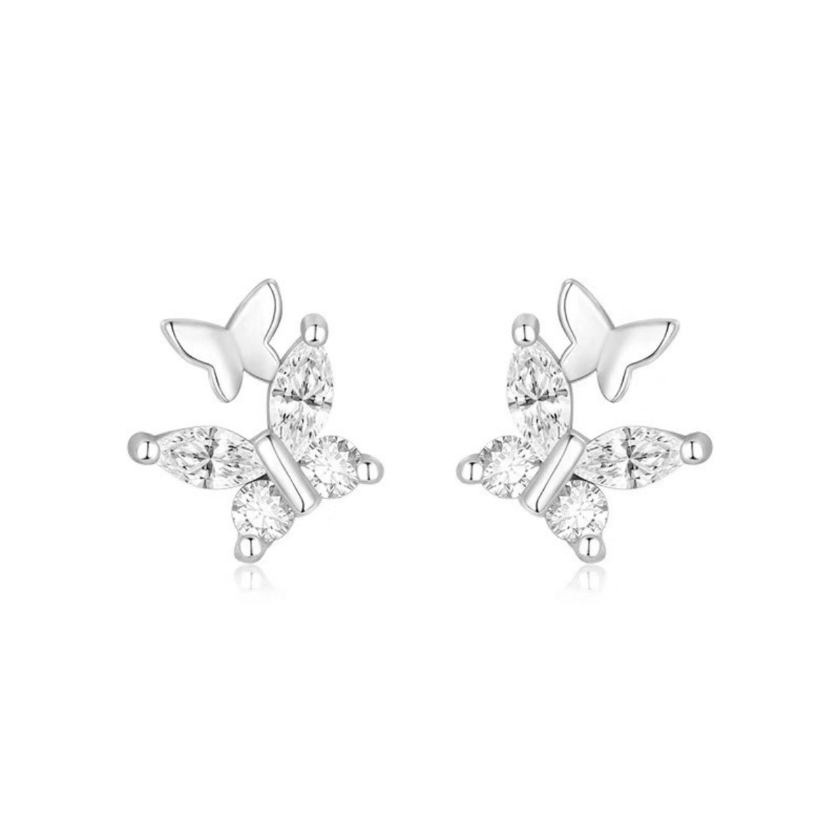 925 Sterling Silver Butterfly Stud Earrings