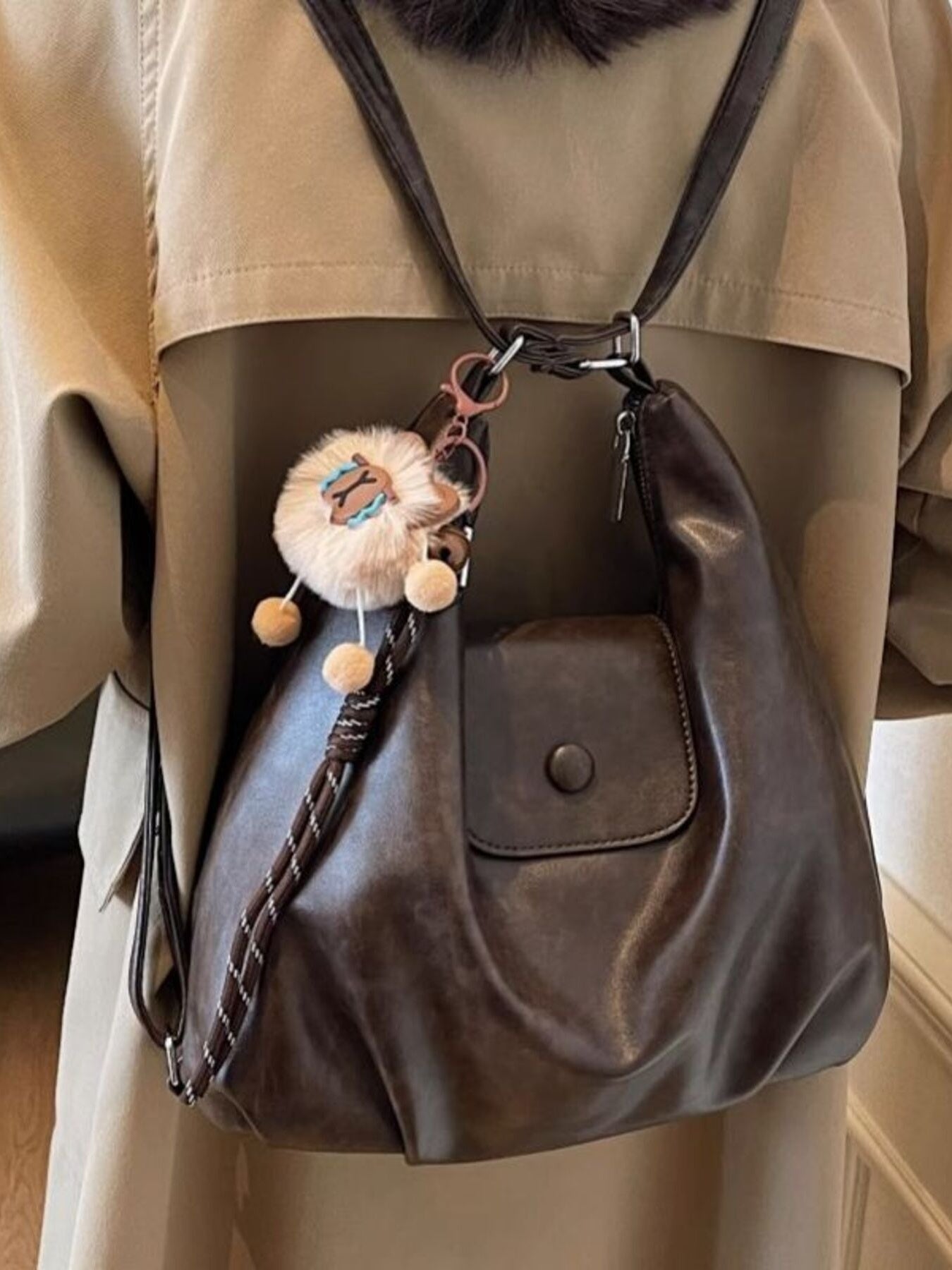 Vintage Style Leather Shoulder Bag