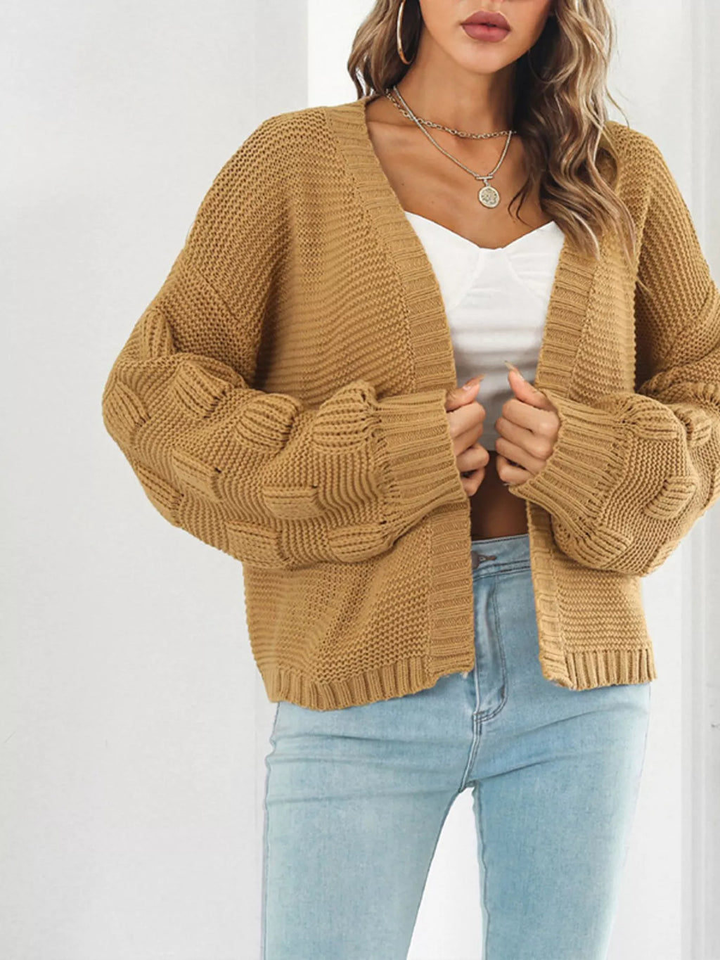 Chunky Knit Open Front Cardigan