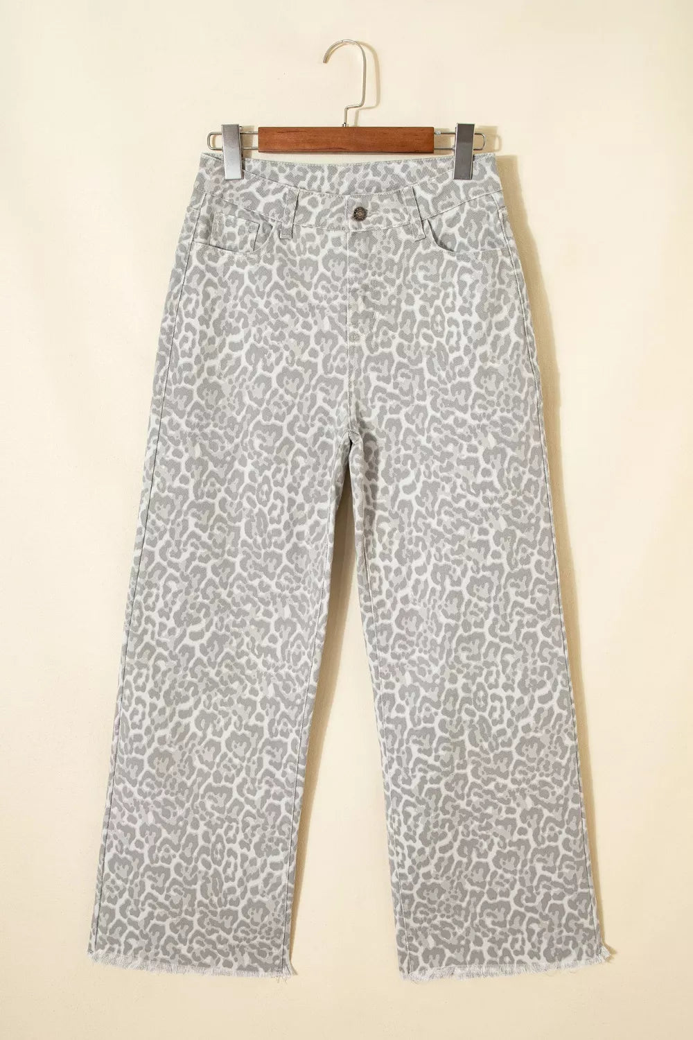 Leopard Print Wide Leg Jeans
