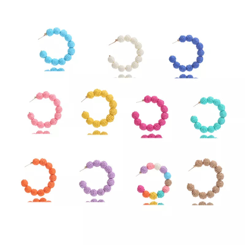 Raffia Grass C-Hoop Earrings