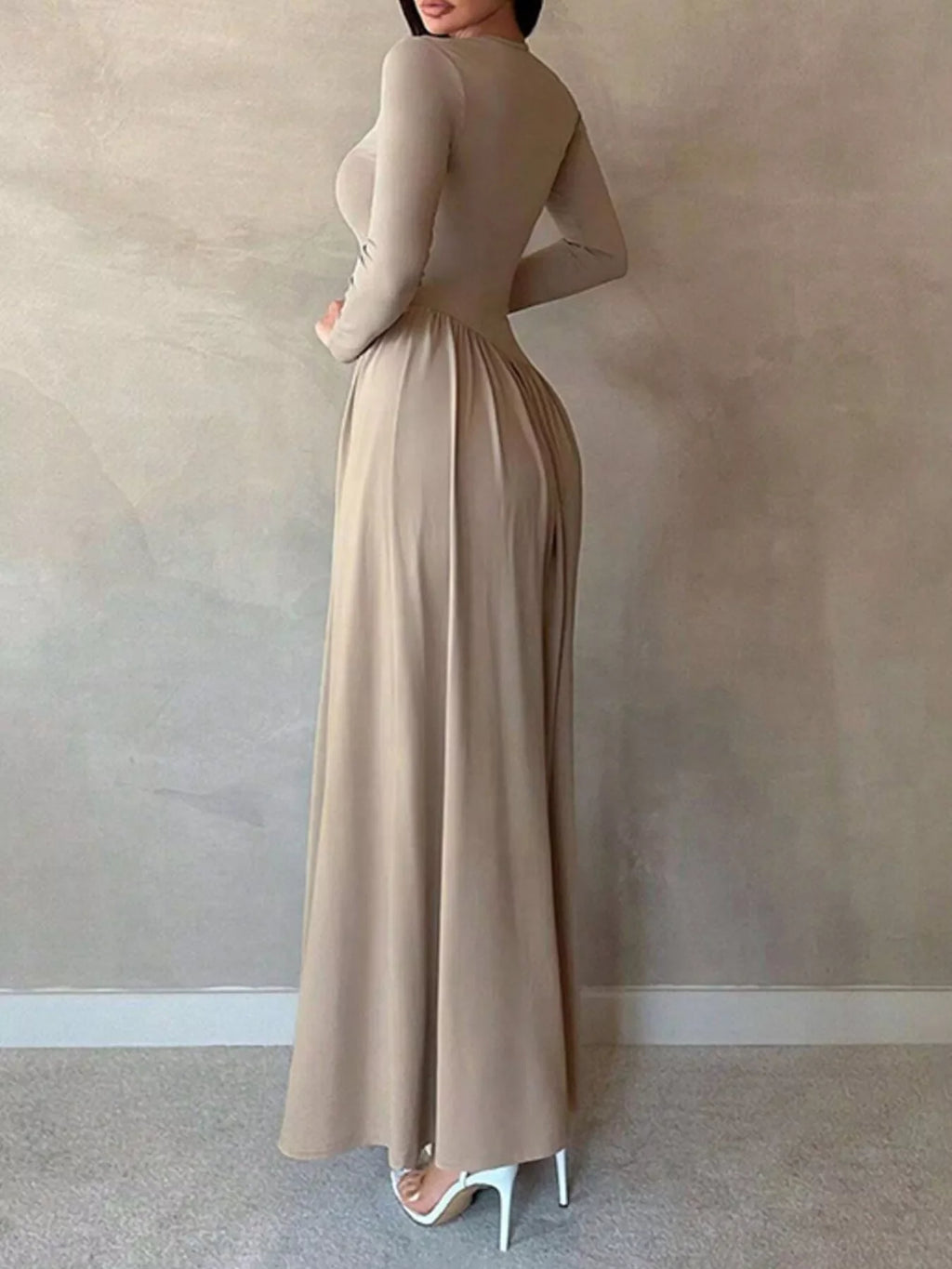 Long Sleeve A-Line Maxi Dress