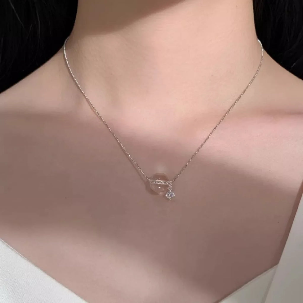 925 Sterling Silver Crystal Pendant Necklace