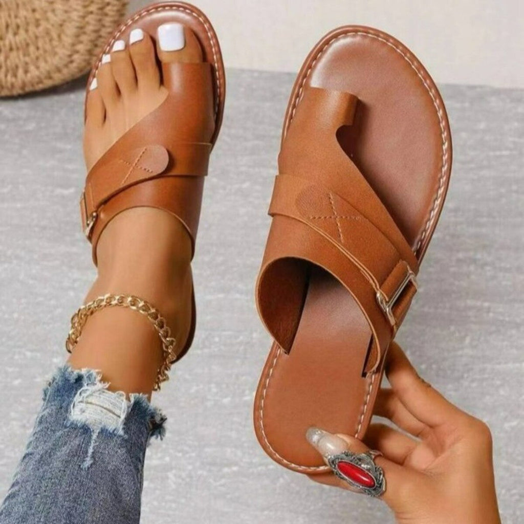 Toe Ring Buckle Sandals