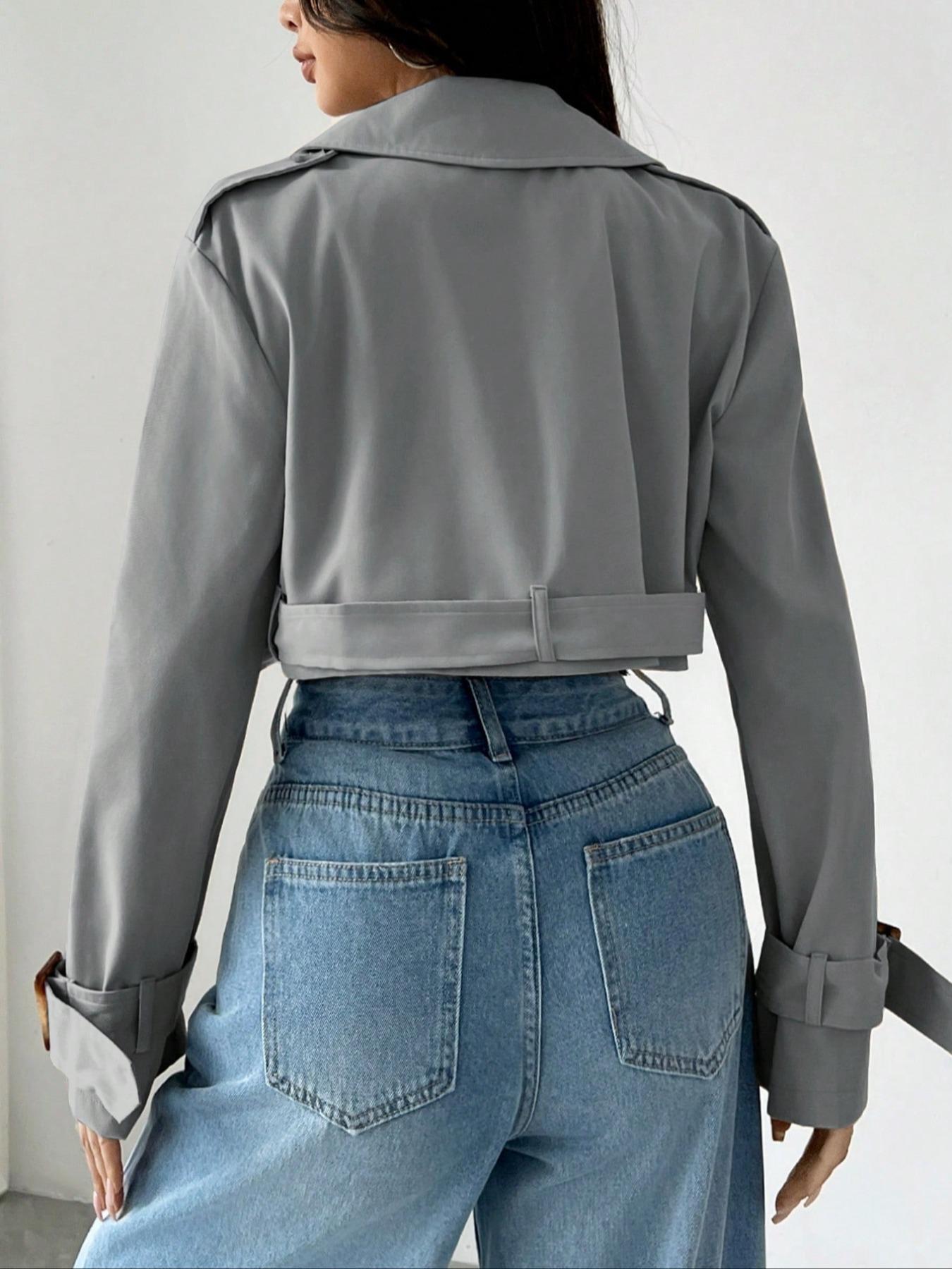 Double-Breasted Cropped Outerwear
