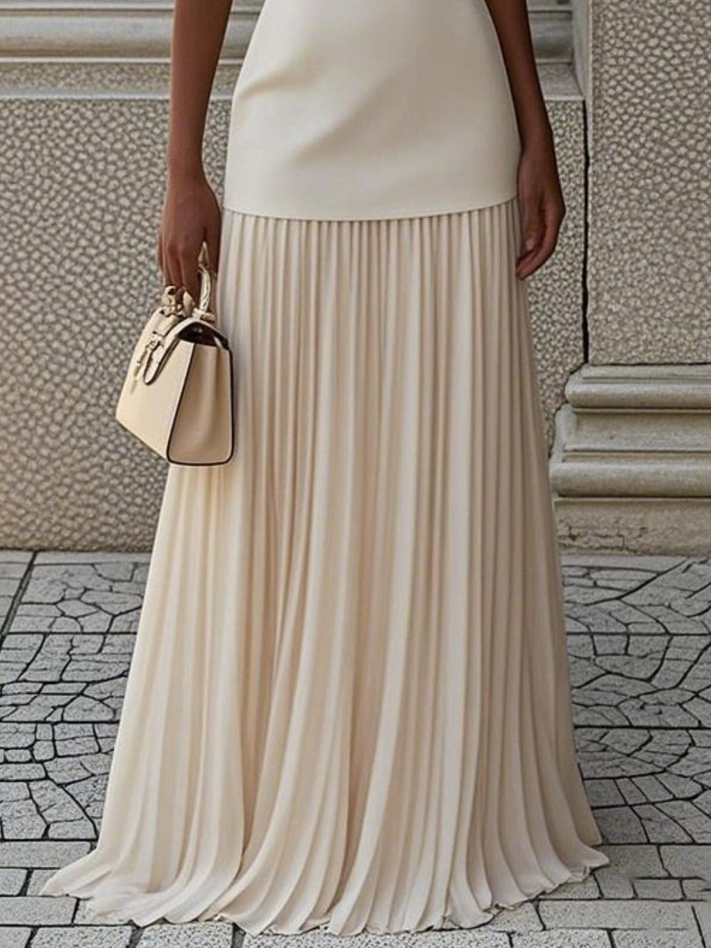 Full Size Sleeveless Top and Pleated Maxi Skirt Set Plus Size