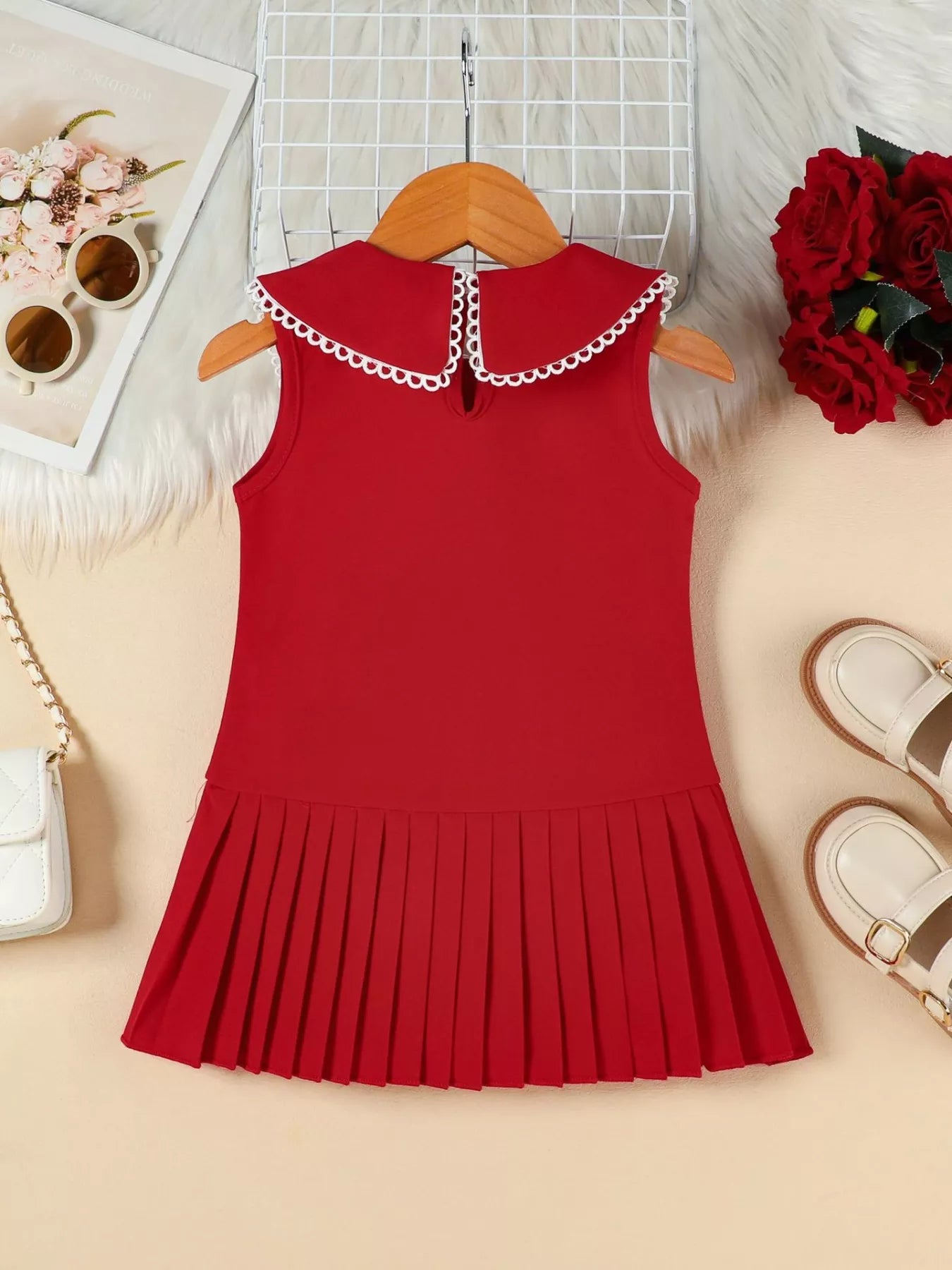 Children's Bow-Accented Pleated Dress