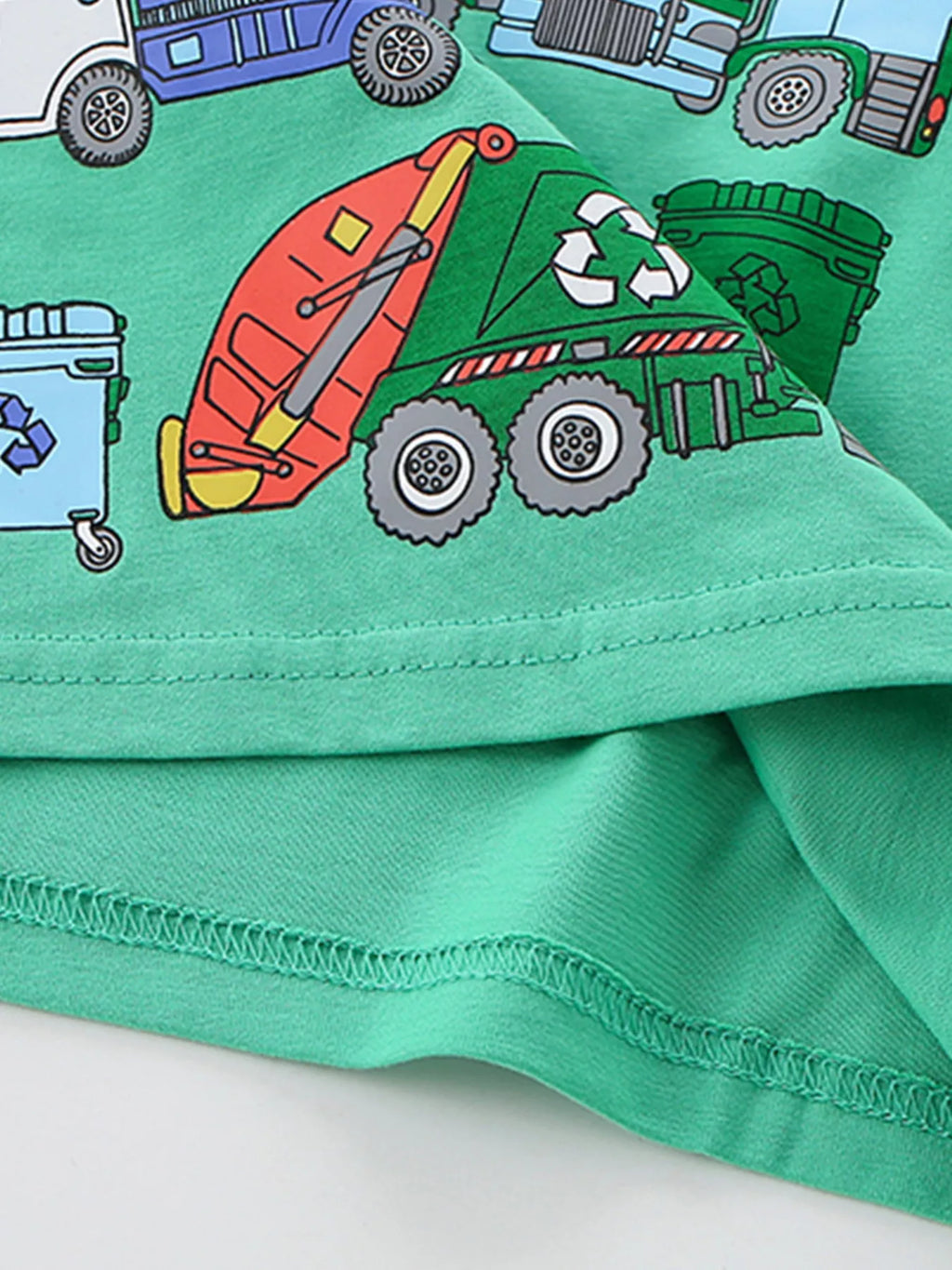 Children's Cartoon Garbage Truck Print Short Sleeve T-Shirt