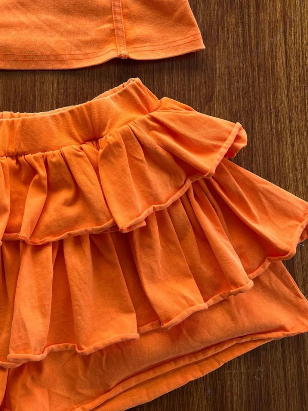 Scoop Neck Cami and Ruffled Skirt Set
