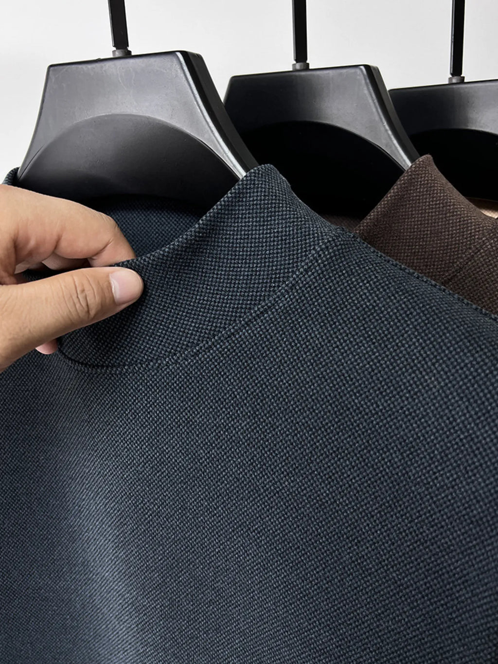 Men's Plus Size Mock Neck Long Sleeve Top