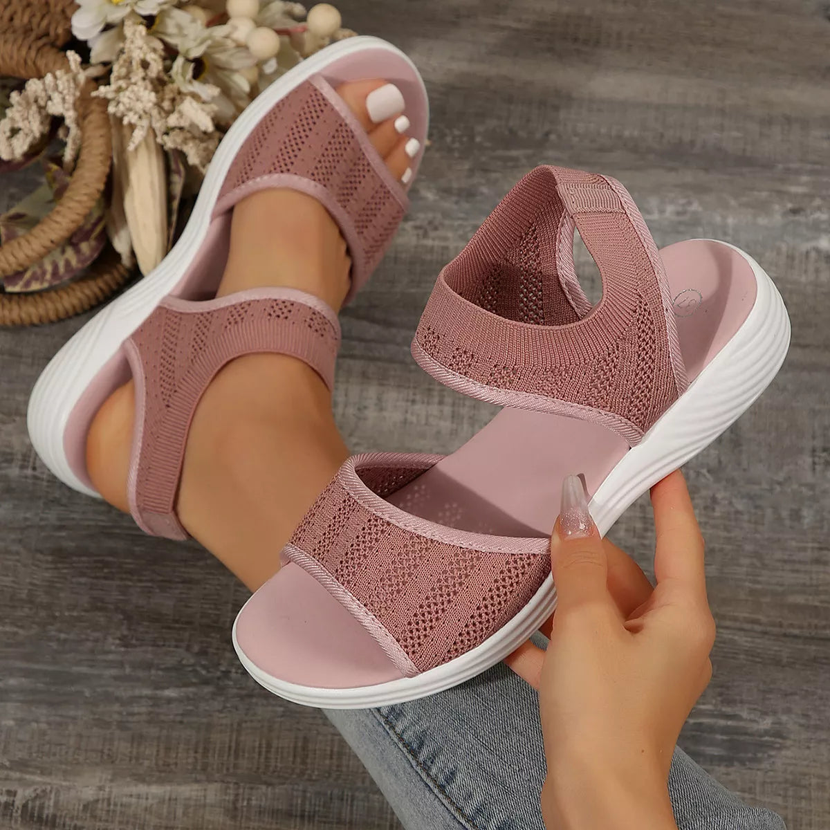 Open Toe Mesh Sandals