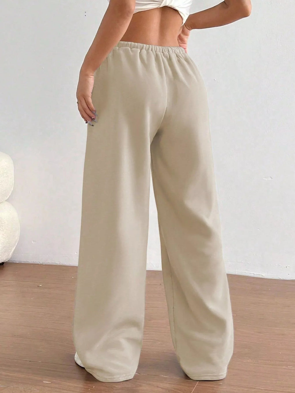 Casual Drawstring High Waist Wide Leg Sweatpants