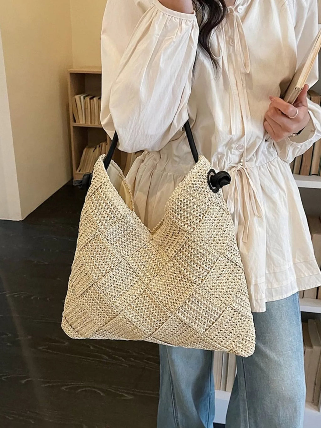 Woven Straw Shoulder Bag