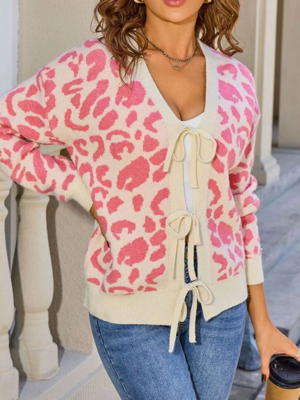 Leopard Tie-Front Cardigan