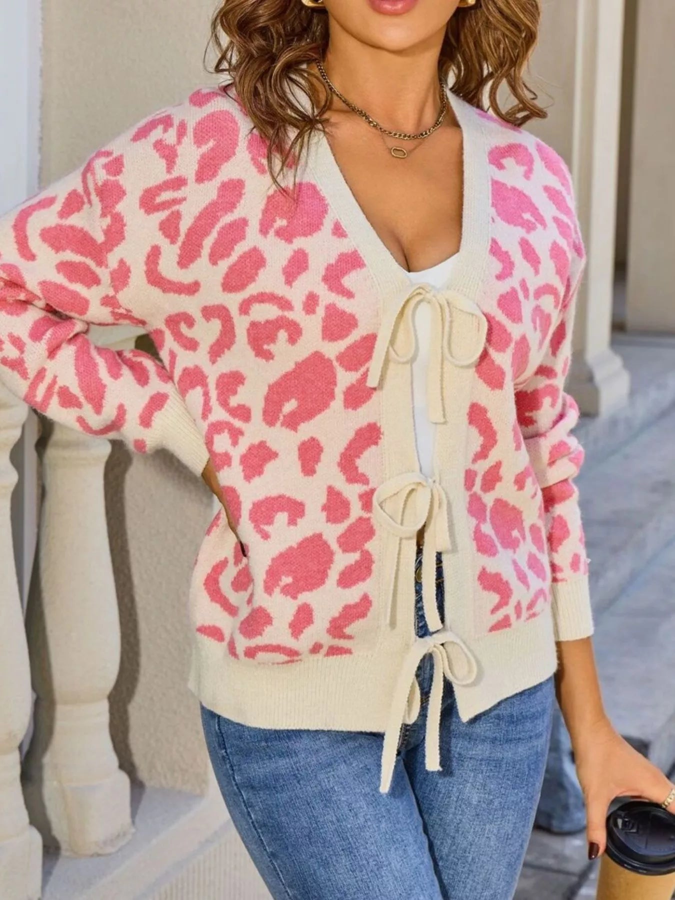 Leopard Tie-Front Cardigan