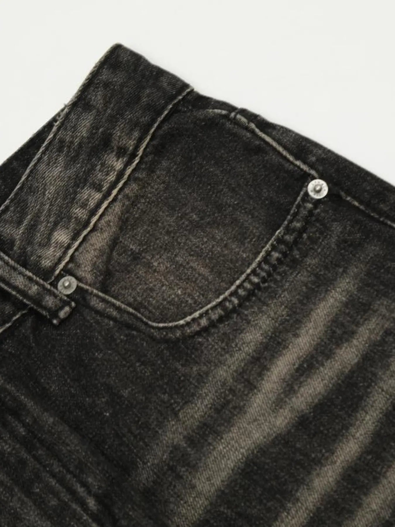 Men's Distressed Cat's Whisker Washed Bootcut Jeans