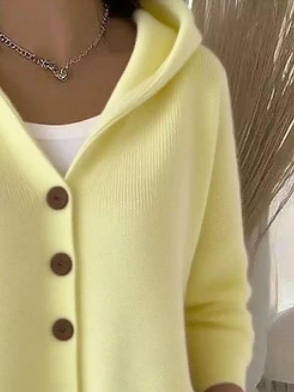 Full Size Hooded Button-Down Knit Cardigan Plus Size