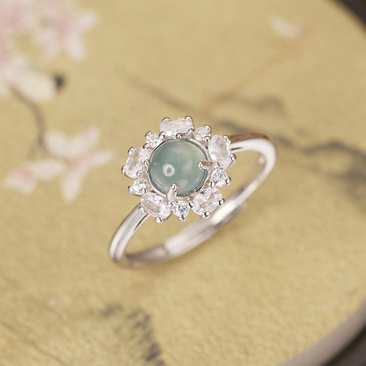 925 Sterling Silver Jadeite Ring
