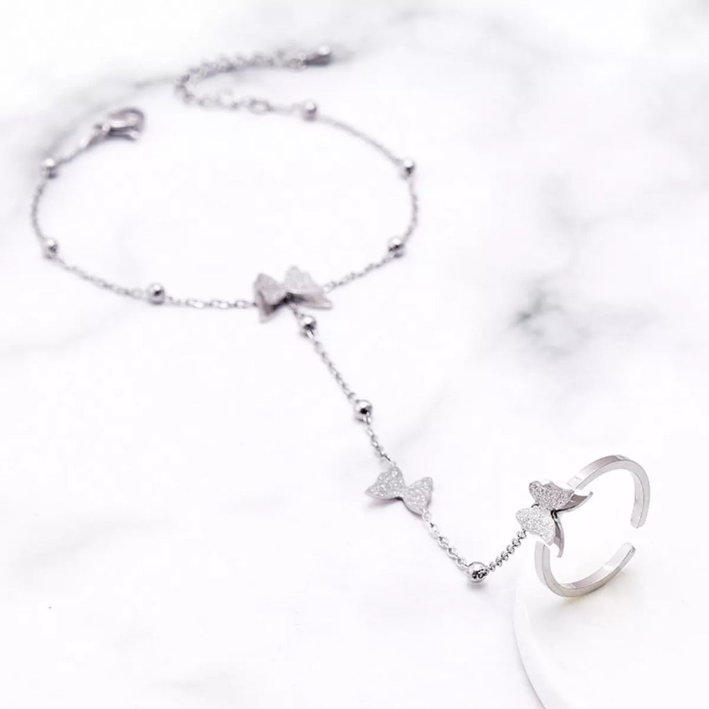 Butterfly Charm Finger Bracelet