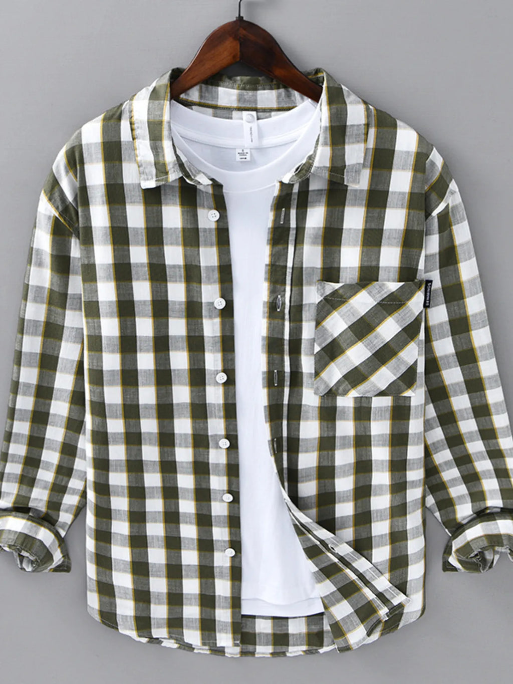 Men's Plus Size Plaid Button-Up Casual Shirt