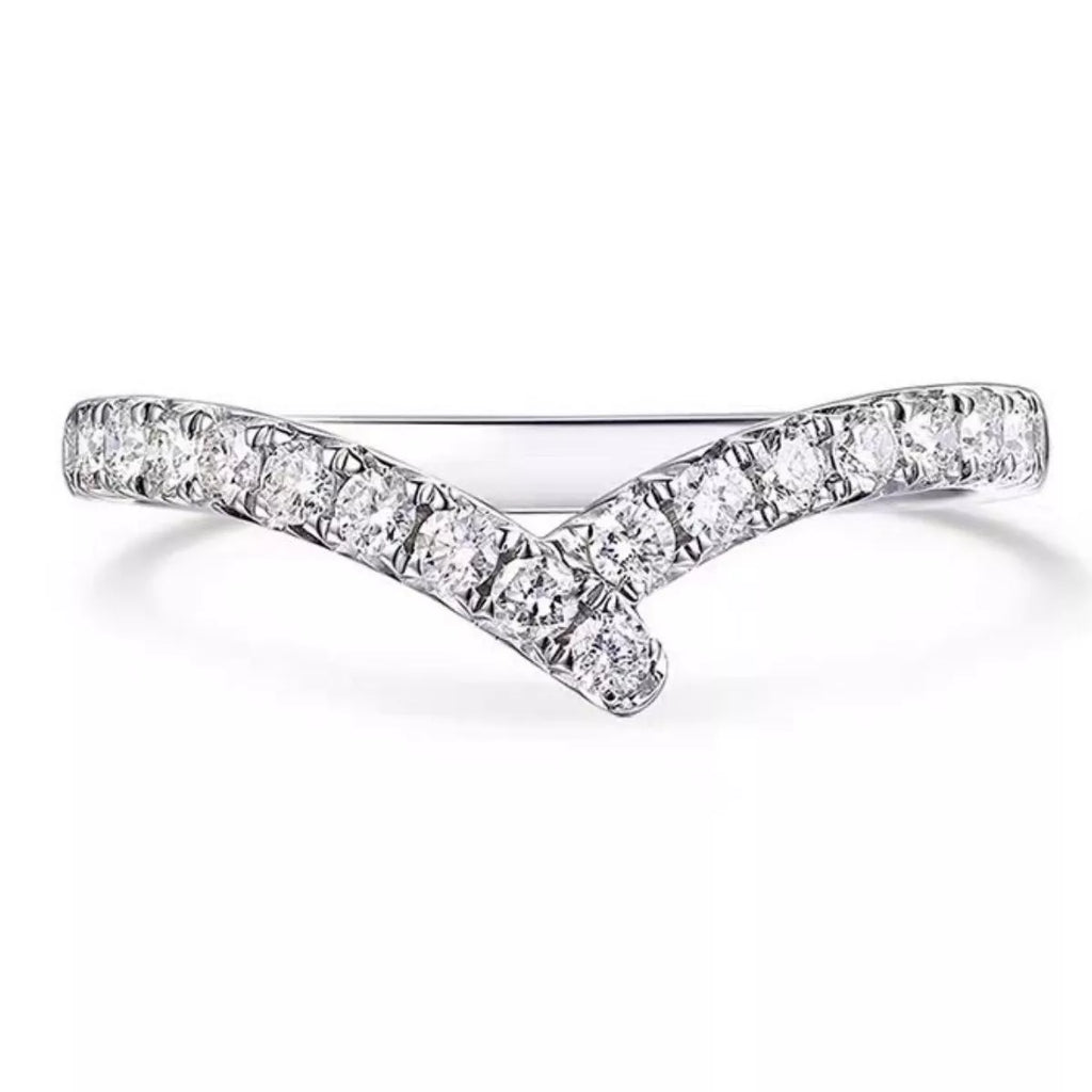 925 Sterling Silver Moissanite Geometric Ring