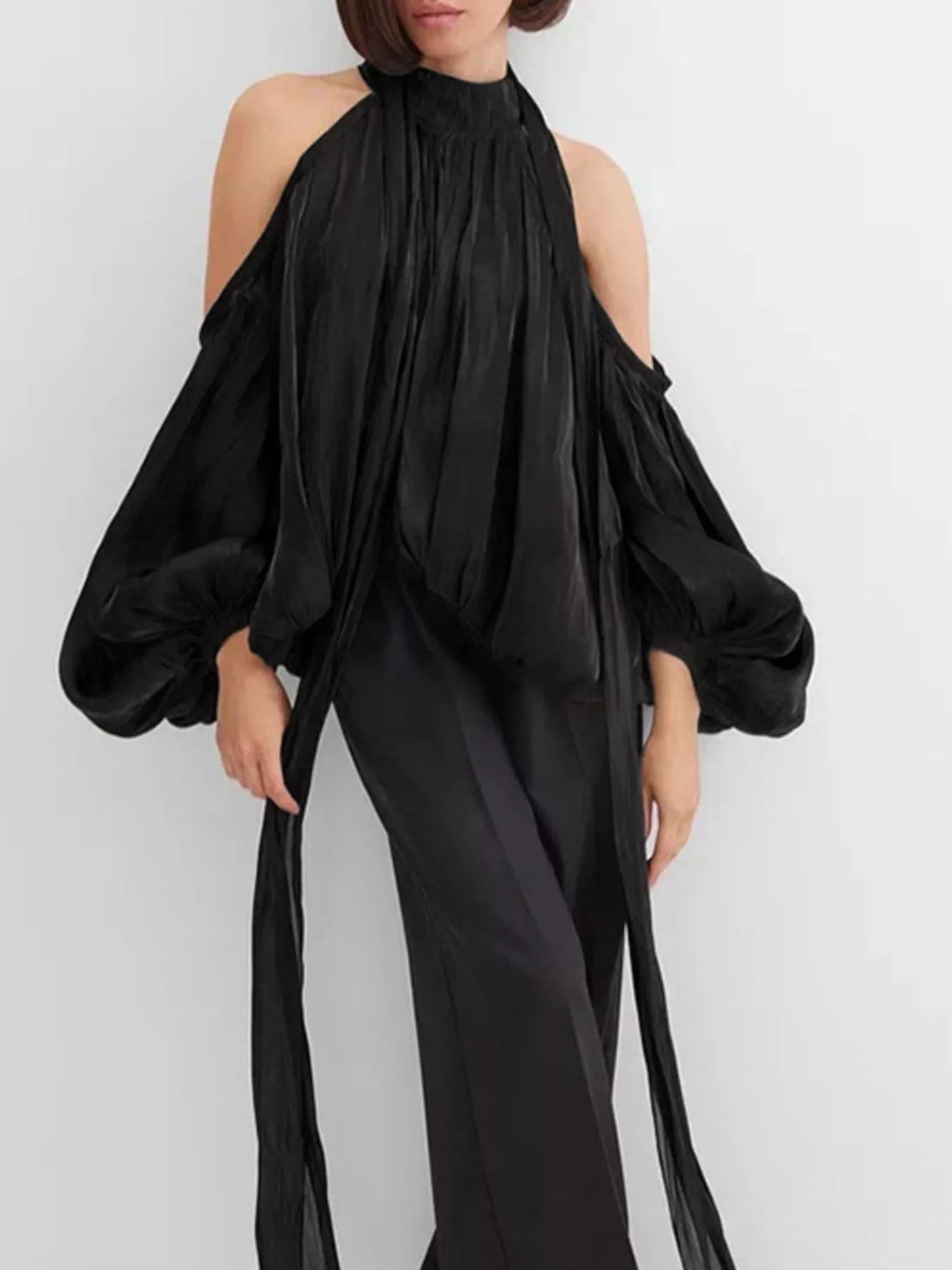 Cold Shoulder Long Sleeve Blouse