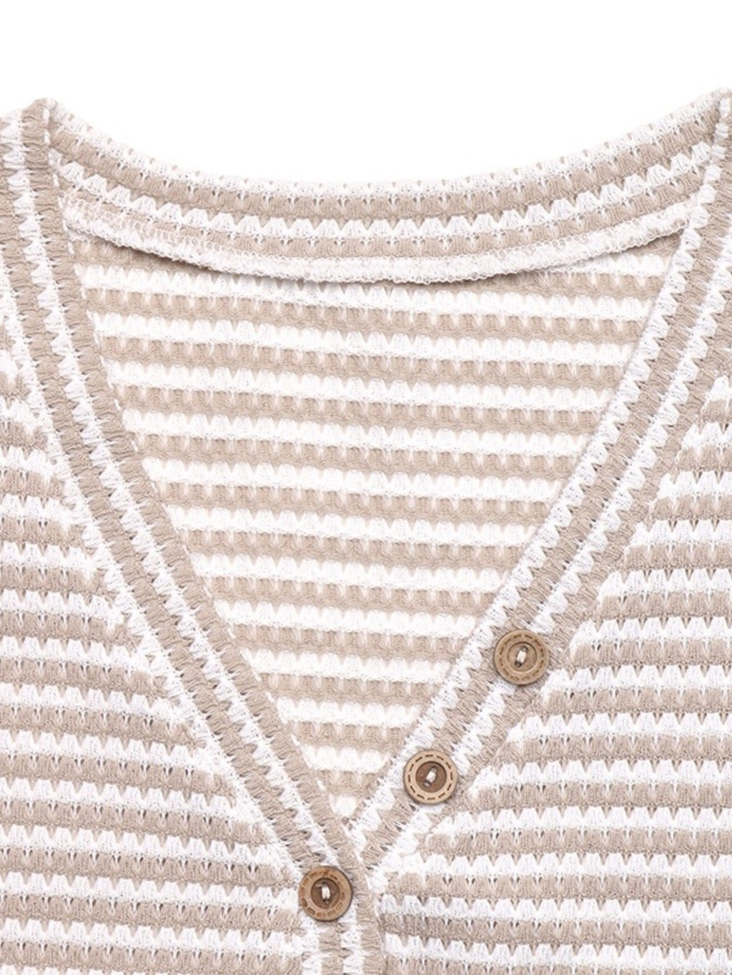 Striped V-Neck Cap Sleeve Top