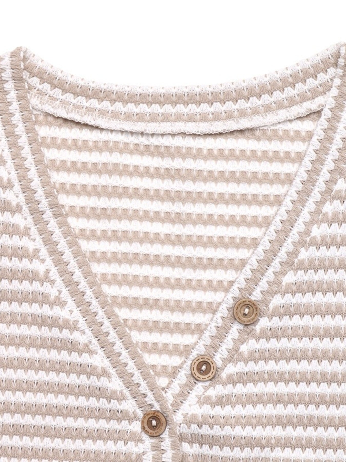 Striped V-Neck Cap Sleeve Top