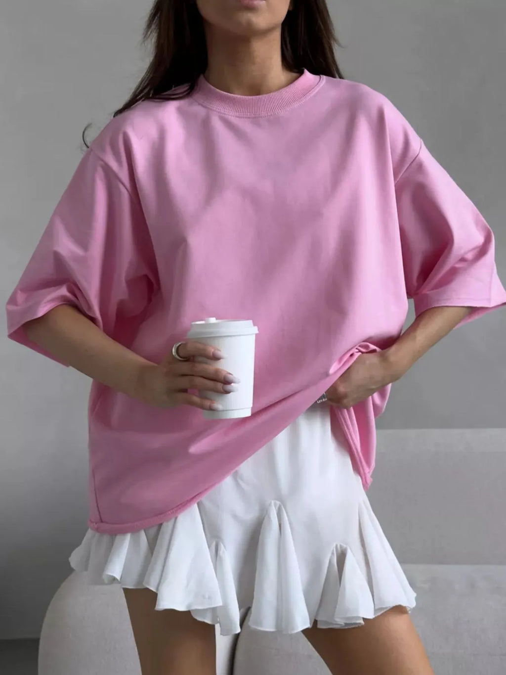 Round Neck Half Sleeve Oversized T-Shirt