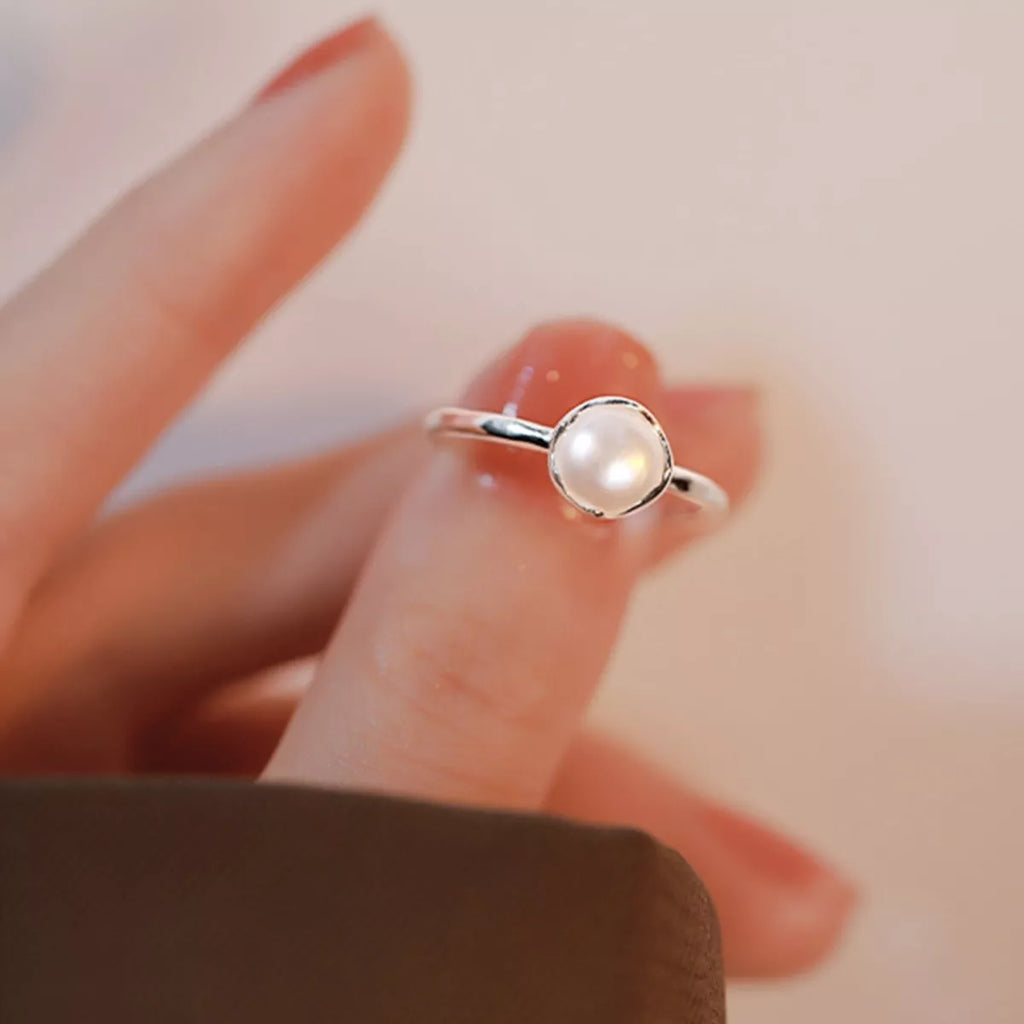 Freshwater Pearl 925 Sterling Silver Open Ring