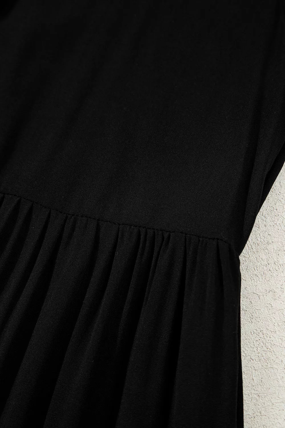 Hidden Buttons Short Sleeve Ruffle Tiered Long Flared Dress