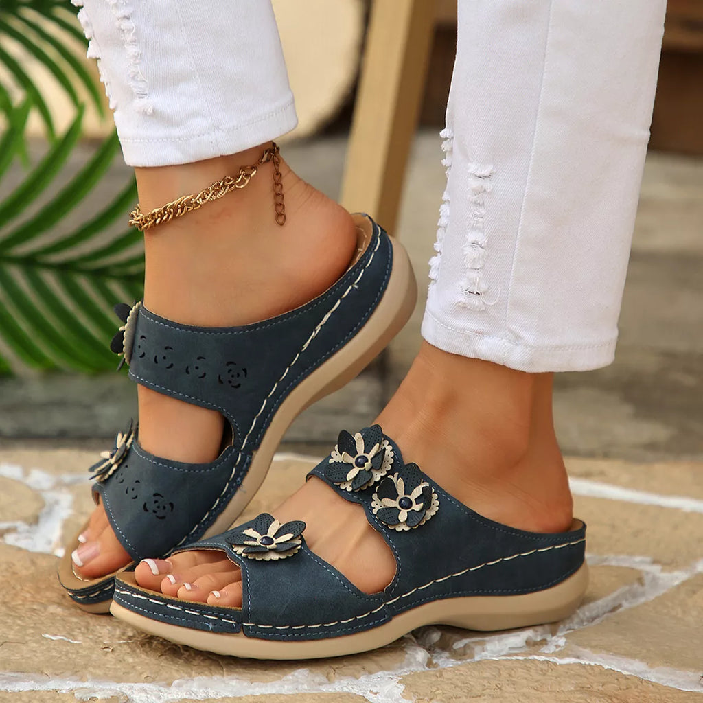 Floral Embellished Open Toe Sandals
