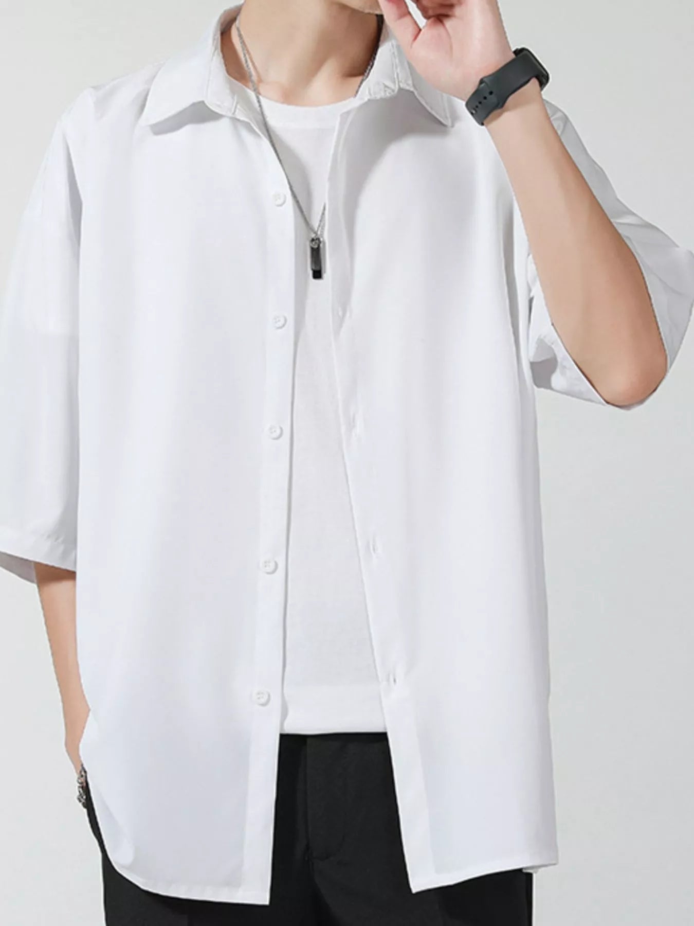 Men's Full Size Button Up Short Sleeve Shirt Plus Size