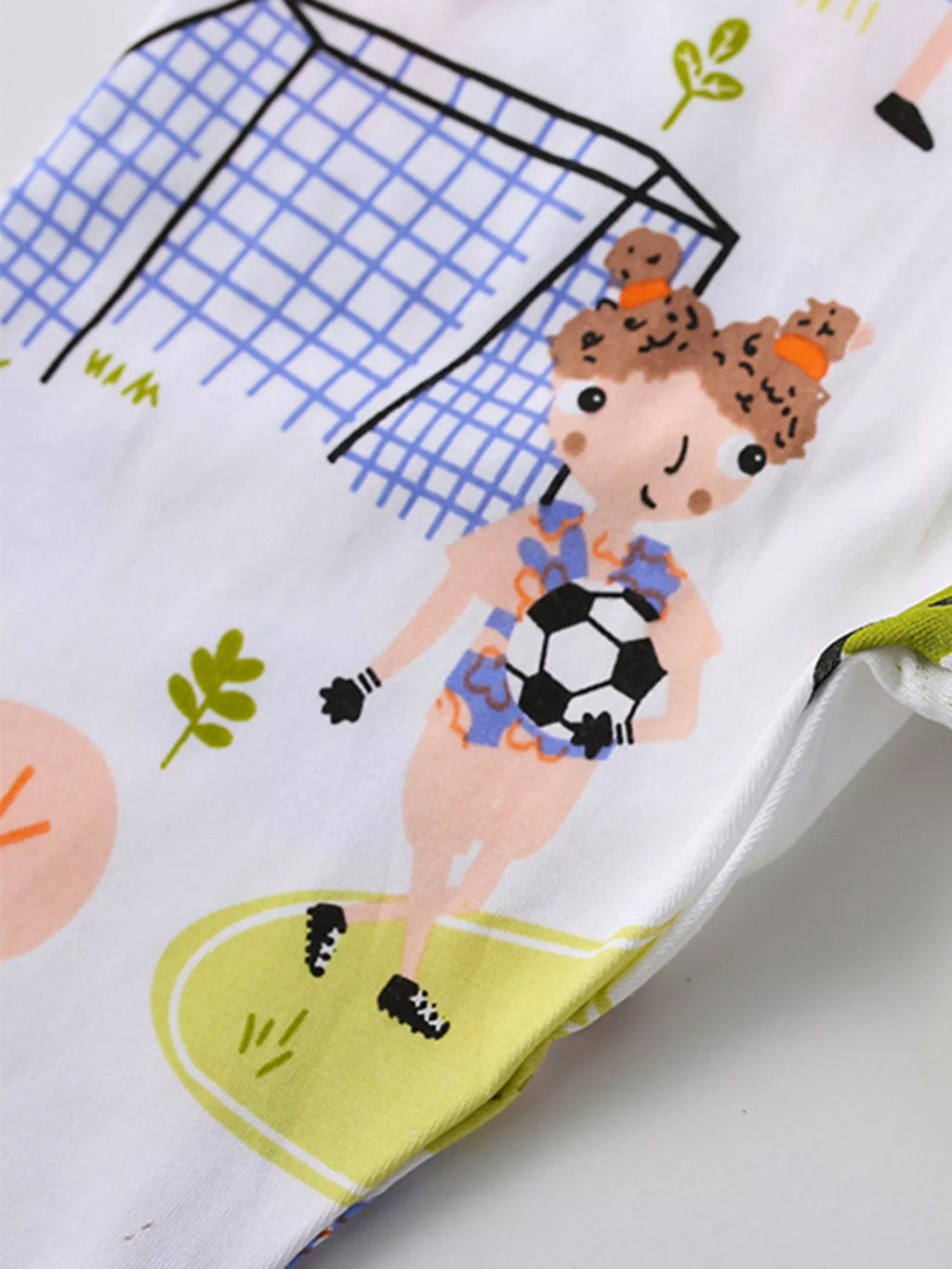 Children's Soccer Graphic Tee and Printed Leggings Set