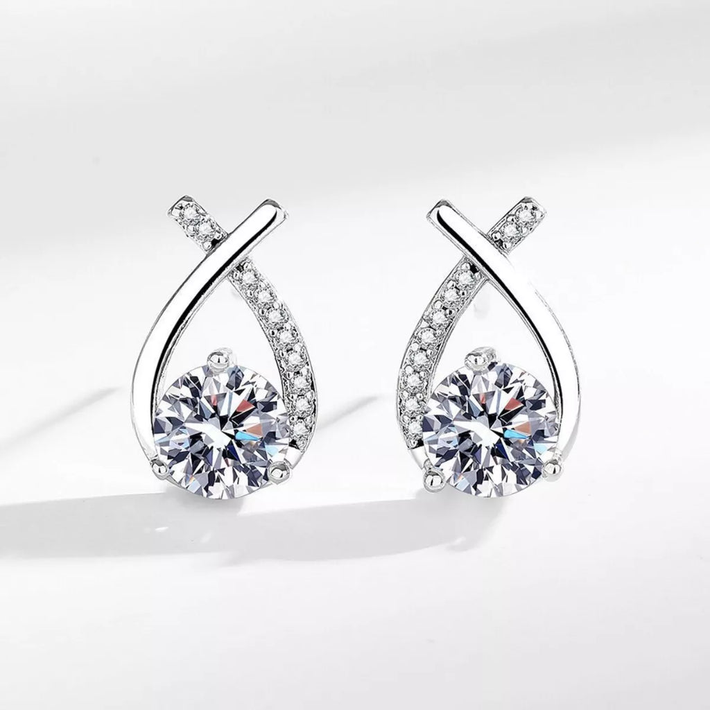 1 Carat 925 Sterling Silver Moissanite Earrings