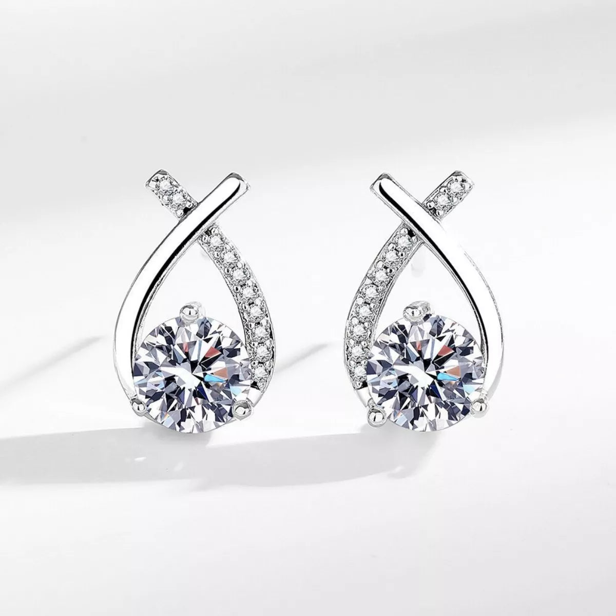 1 Carat 925 Sterling Silver Moissanite Earrings