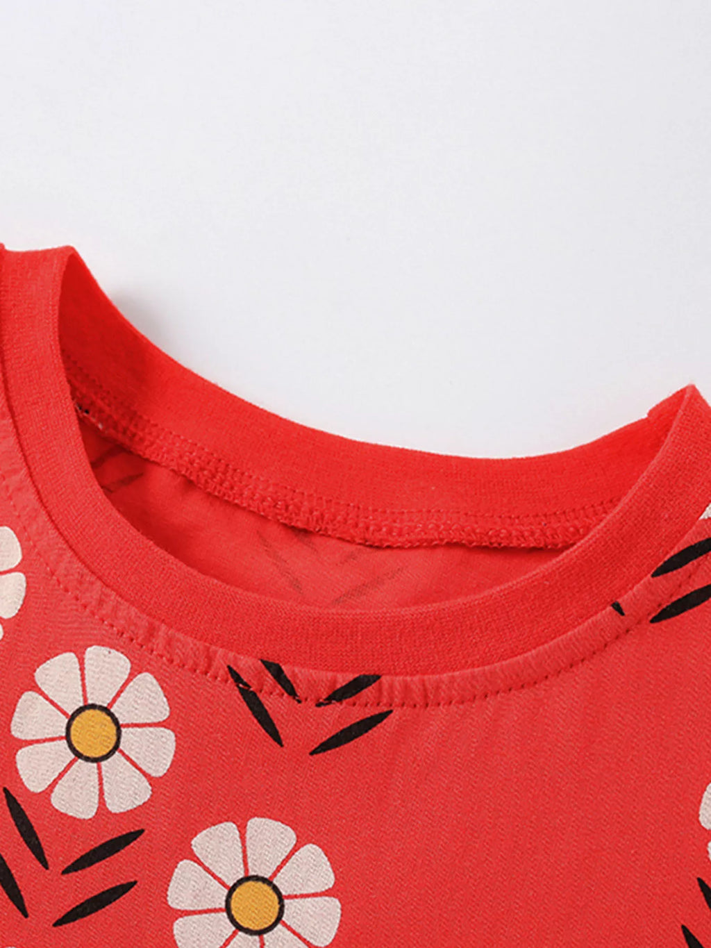 Children's Floral Print Short Sleeve Dress